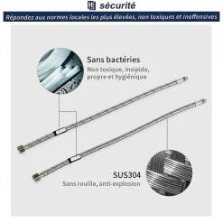 Robinet Salle de Bain Cascade Haut Mitigeur pour Vasque Chromé Robinet Design Moderne Corps en Acier Inox