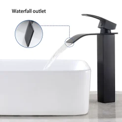 Robinet Salle de Bain Cascade Moderne, Auralum Max Mitigeur de Lavabo - Sortie Douce Sans Éclaboussures