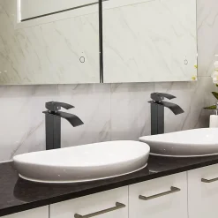 Robinet Salle de Bain Cascade Moderne, Auralum Max Mitigeur de Lavabo - Sortie Douce Sans Éclaboussures