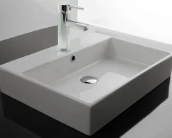 Robinet salle de bain mitigeur de lavabo chromé butée écostop et système vidage