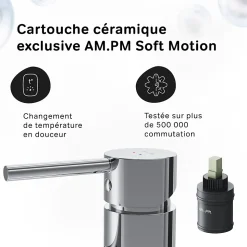 Robinet Salle de Bain Mitigeur de lavabo, Chromé, taille M, FPA02100 AM.PM
