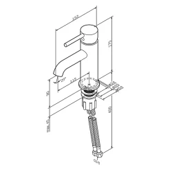 Robinet Salle de Bain Mitigeur de lavabo, Chromé, taille M, FPA02100 AM.PM