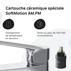 Robinet Salle de Bain Mitigeur de lavabo avec bonde clic clac, Chromé, taille S, FTA82200 AM.PM