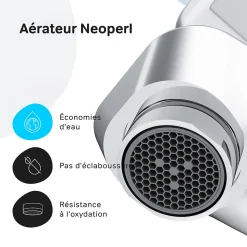 Robinet Salle de Bain Mitigeur de lavabo avec bonde clic clac, Chromé, taille S, FTA82200 AM.PM