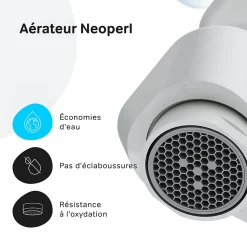 Robinet Salle de Bain Mitigeur de lavabo avec bonde clic clac, Blanc, taille S, FTA82133 AM.PM