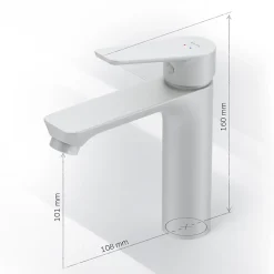 Robinet Salle de Bain Mitigeur de lavabo avec bonde clic clac, Blanc, taille S, FTA82133 AM.PM