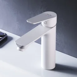 Robinet Salle de Bain Mitigeur lavabo, Blanc, taille S, FTA02133 AM.PM