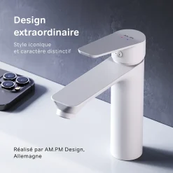 Robinet Salle de Bain Mitigeur lavabo, Blanc, taille S, FTA02133 AM.PM