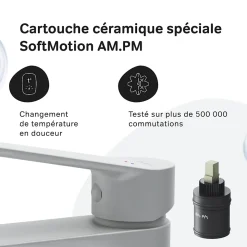Robinet Salle de Bain Mitigeur lavabo, Blanc, taille S, FTA02133 AM.PM