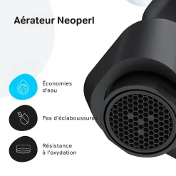 Robinet Salle de Bain Mitigeur lavabo, Noir, taille M, FTA02122 AM.PM