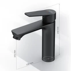Robinet Salle de Bain Mitigeur lavabo, Noir, taille M, FTA02122 AM.PM
