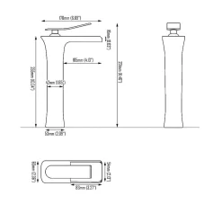 Robinet vasque jet cascade, style contemporain - Chromé