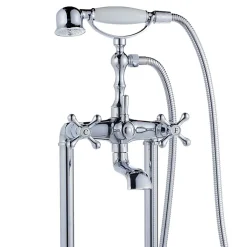 Robinetterie sur pied au sol retro Glasgow pour baignoire ilot