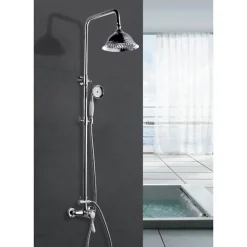 ROUSSEAU Colonne de douche avec robinet mitigeur mécanique Retro - Chromé