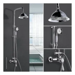 ROUSSEAU Colonne de douche avec robinet mitigeur mecanique Retro - Chrome