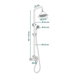 ROUSSEAU Colonne de douche avec robinet mitigeur mecanique Retro - Chrome