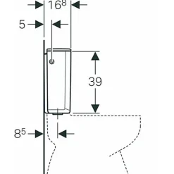 Réservoir double touche NF alimentation latérale blanc - GEBERIT - 128.317.11.5