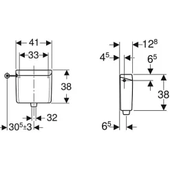 Réservoir haute position AP123 pour système pneumatique - GEBERIT - 123.701.11.1