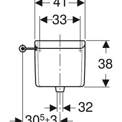 Réservoir haute position AP123 pour système pneumatique - GEBERIT - 123.701.11.1