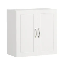 Salle de Bain Suspendue Placard Commode Murale, 2 Portes, FRG231-W, SoBuy