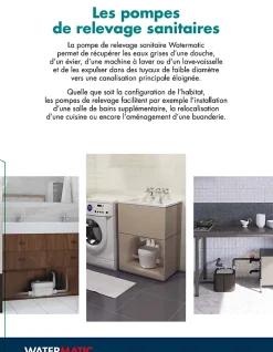 Sanibroyeur pompe de relevage intégrée pour usage intensif 4 entrées pour restaurant (bac à graisse obligatoire) WATERMATIC VD500