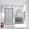 SAT PROJECT Porte de douche 110x185cm coulissante avec profilé noir mat (SATPROMUD110CT)