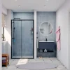 SAT PROJECT Porte de douche 120x185cm coulissante avec profilé noir mat (SATPROMUD120CT)