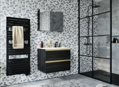 Sèche serviette électrique Sauter Asama II noir + soufflerie 1750W