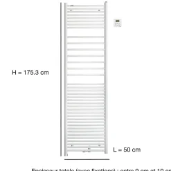 Sèche serviette mixte électrique 300W / eau chaude 795W Acova Angora
