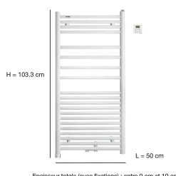 Sèche serviette mixte électrique 300W / eau chaude 460W Acova Angora