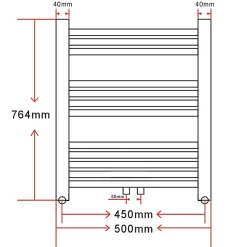 Sèche Serviettes Chauffage Central Incurvé 500x764mm + Connecteurs