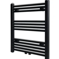 Sèche serviettes eau chaude à rails droits noir 600x764 mm