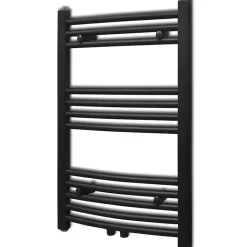 Sèche serviettes eau chaude à rails incurvés noir 500 x 764 mm