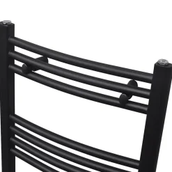 Sèche serviettes eau chaude à rails incurvés noir 500 x 764 mm