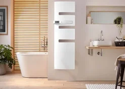 Sèche-serviette connecté mât à gauche SERENIS 1750W blanc - ATLANTIC - 850512