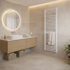 Sèche-serviette eau chaude blanc de 760mm de haut et 500mm de large - 320 Watt - BON760/500SXB