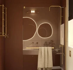 Sèche-serviette eau chaude doré de 800mm de haut et 504mm de large - 210 Watt - RET800/504SXBRA