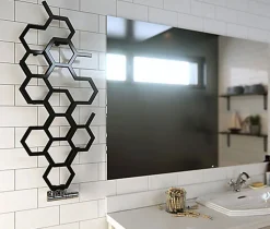 Sèche-serviette eau chaude noir de 502mm de haut et 1126mm de large - 317 Watt - HEX502/1126YLN