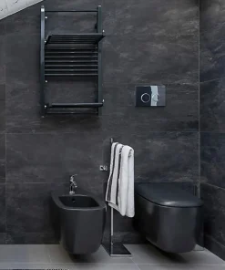 Sèche-serviette eau chaude noir de 1372mm de haut et 480mm de large - 500 Watt - STEND19/1372/480/N