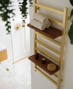 Sèche-serviette eau chaude doré de 1440mm de haut et 500mm de large - 529 Watt - SIM1440/500SXBRA
