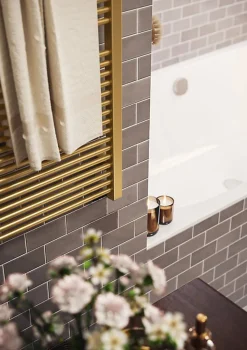 Sèche-serviette eau chaude doré de 735mm de haut et 530mm de large - 406 Watt - MIK735/530SXBRA