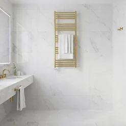Sèche-serviette eau chaude doré de 1140mm de haut et 580mm de large - 550 Watt - FIO1140/580SXBRA