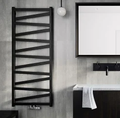 Sèche-serviette eau chaude noir de 1470mm de haut et 500mm de large - 540 Watt - VIP1470/500ZXN