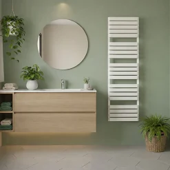 Sèche-serviette eau chaude blanc de 785mm de haut et 500mm de large - 551 Watt - WAR785/500TBSXB