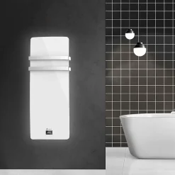 Sèche-Serviette Electrique en Verre mural Omiros Sannover 850 W Blanc