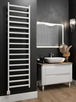 Sèche-serviette électrique blanc - (HxL) 960x500mm - 400 Watts - 400 Watt - SIM960-500E1B