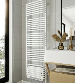 Sèche-serviette électrique blanc de 1580mm de haut et 600mm de large - 1000 Watt - POL1580/600E8BBLO