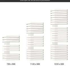 Sèche-serviette électrique blanc - (HxL) 925x500 mm - 800 (Watts) - 800 Watt - IRO925-500SE8BB