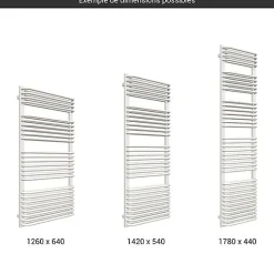 Sèche-serviette électrique blanc de 1260mm de haut et 540mm de large - 1000 Watt - TYT1260/540SOAE8B