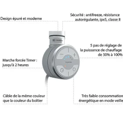 Sèche-serviette électrique cuivré de 923mm de haut et 431mm de large - 300 Watt - PAJ923/431E8SOA